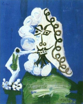  sitting - Man sitting with a pipe 1968 Pablo Picasso